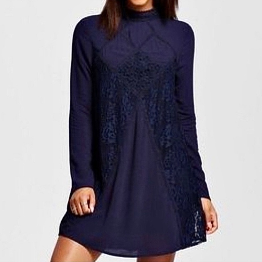 Navy blue dress vintage style dress - Picture 3 of 6